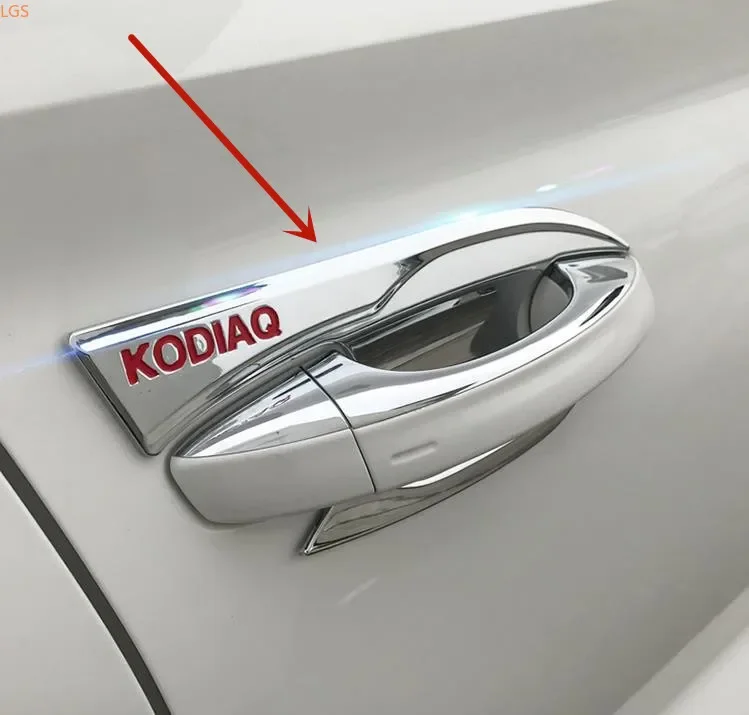 

Хромированная дверная ручка из АБС-пластика для Skoda Kodiaq 2017-2023, декоративная паста, защита от царапин, украшение, Стайлинг автомобиля