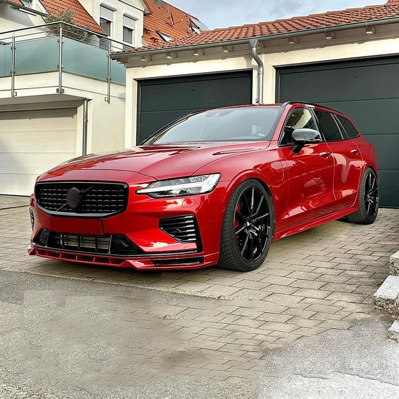 For Volvo S60 V60 2020-2025 Front Bumper Lip Chin Diffuser Splitter Bodykit 3Pcs/Set Painted Varied Color Exterior Accessories view 4