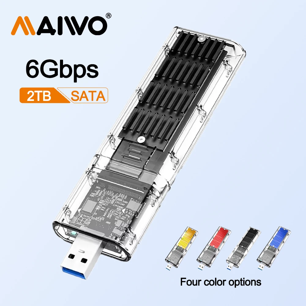 

MAIWO M.2 SATA SSD Enclosure USB 3.0 Gen1 Type-A to SATA NGFF Based M.2 Solid State Drive Adapter Reader Support B Key B+M Key