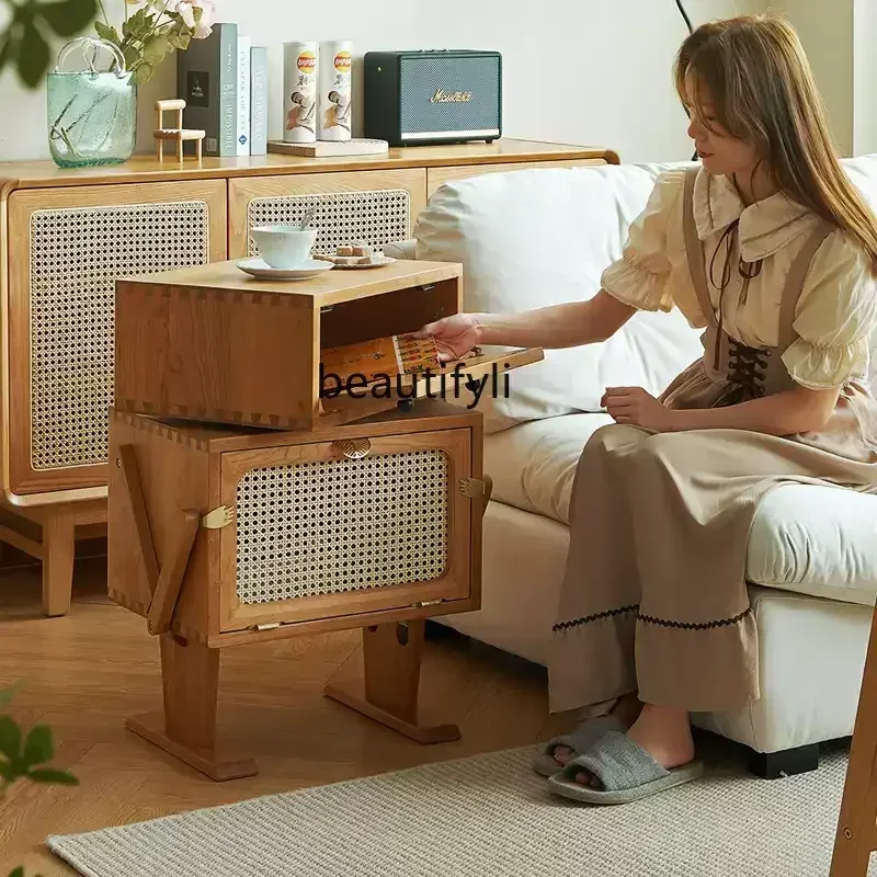 

Asmt51 скандинавский диван, боковой шкаф, боковой шкаф из массива дерева, ротанга, тумбочка для хранения роботов, простая маленькая квартира