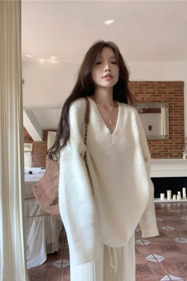 

Sweaters Jumpers Cardigans Womens Cardigan Tassel Green Pure Cashmere Button-Up Open Femme Relaxed Fit BF Y2K Elegant Minimalist