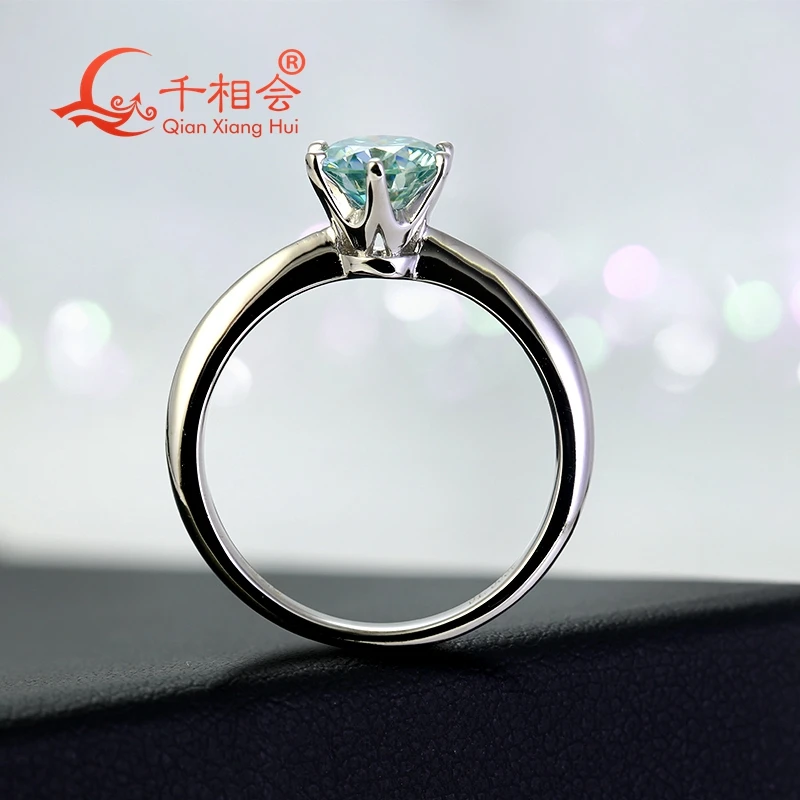 green blue black colors round Ring 0.5ct 1ct 2ct 3ct S925 Silver  Moissanite Diamond women Ring Jewelry gift dating wedding GRA