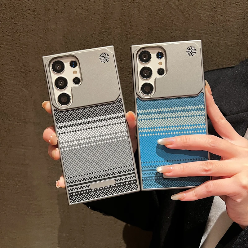 Nowe etui na telefon bez obramowania z tkanej tkaniny, pasujące do Samsunga S25 S23 S22 S24 Ultra S24 S25P FE, magnetyczne etui ochronne kompatybilne z Magsafe.