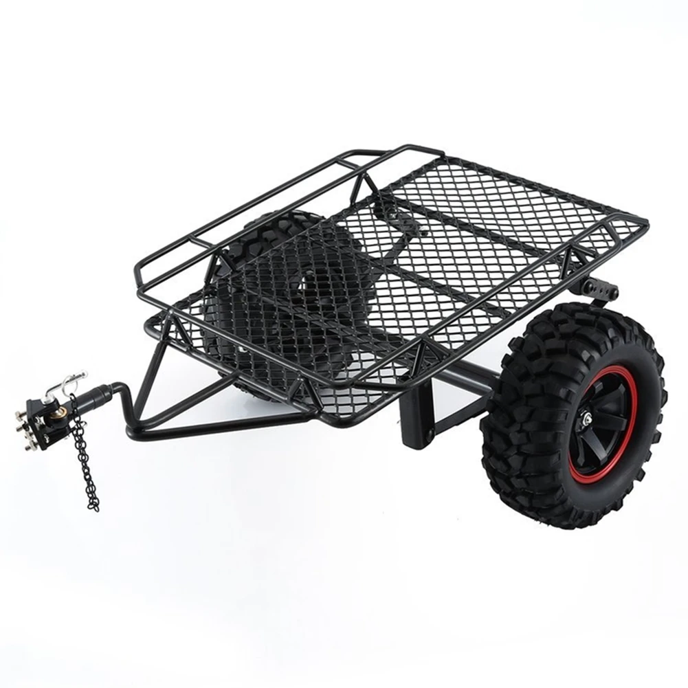 Excellent-1 Piece Metal Black Trailer Car Hopper Trail For Axial SCX10 Traxxas Trx4 RC4WD D90 Redcat Tamiya 1/10 RC Crawler Car