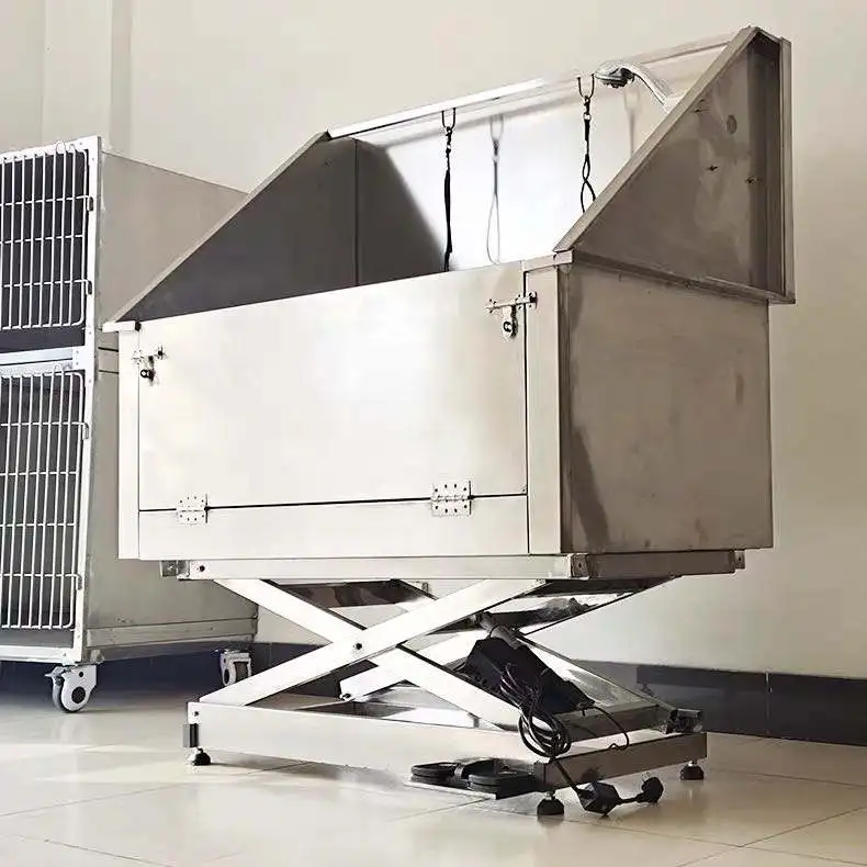 Big Door Electric Lift Pet Bath Tub for Pet Salon Stainless Steel Pet Grooming Tub Dog Washing Station