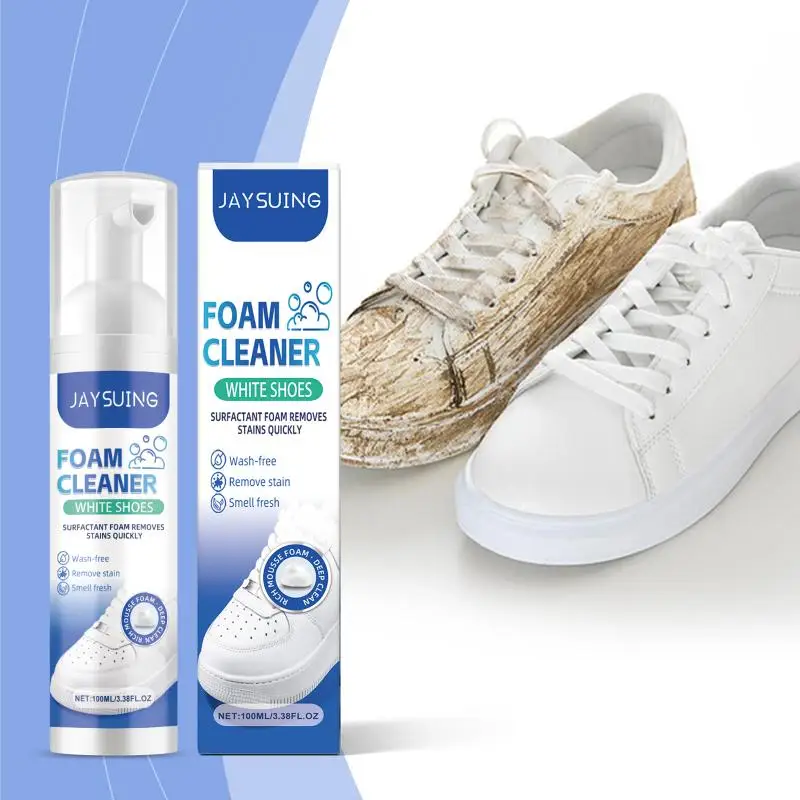 Small White Shoes Foam Cleaner Sneakers Efficient Cleaning Decontamination Vamp Cleaning Water Free Brightening Cleaner 100ml
