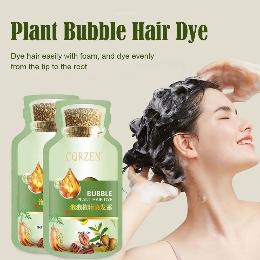 Natural Plant-Based Hair Dye Shampoo Long-Lasting Color With Easy Application For All Genders Non-Irritating Formula N8N3