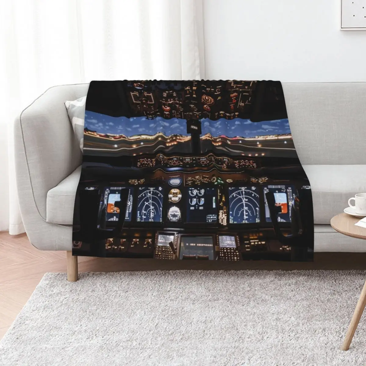Airplane Cockpit Travel Aviation Aircraft Throw Blanket Soft Big Vintage Sofa Quilt cosplay anime Flannel Blankets