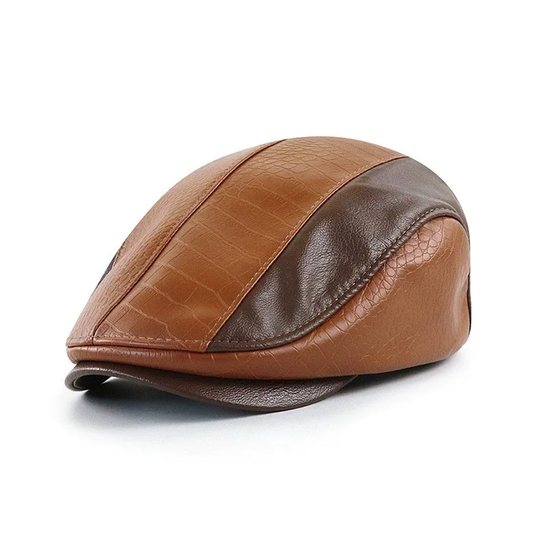 Men's Spring/Autumn/Winter American Vintage Baseball Cap – Artistic Patchwork Beret for Middle-Aged and Elderly Men