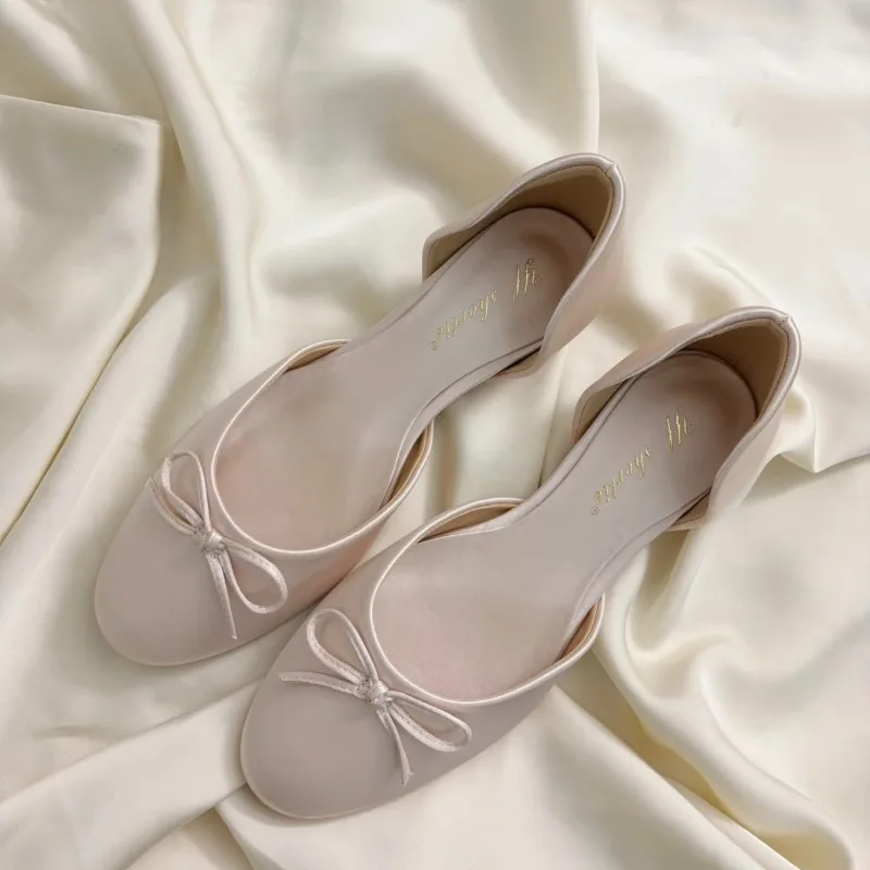2026 New Style Fashion Mary Jane Shoes - Women's Hollow Inner Heighted Bowknot Low-cut Single Shoes view 3