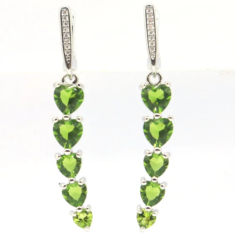 Buy 3 Get 1 Free 45x7mm Highly Recommend Long 6.2g Green Peridot Violet Tanzanite Swiss Blue Topaz Pink Kunzite Silver Earrings