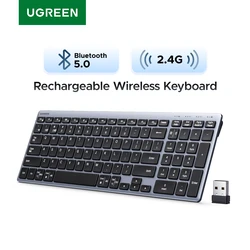 UGREEN Keyboard Wireless Bluetooth 5.0 2.4G Russian/Korean/EN 99 Keycaps For MacBook iPad PC Tablet USB C Rechargeable Keyboard