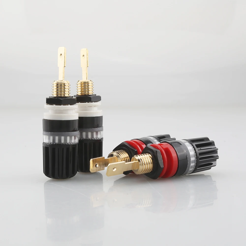 

HI-End Brass Speaker Binding Post Audiophile Amplifier Speaker Terminal Connector Banana Jack Sound Audio Connector Adapter