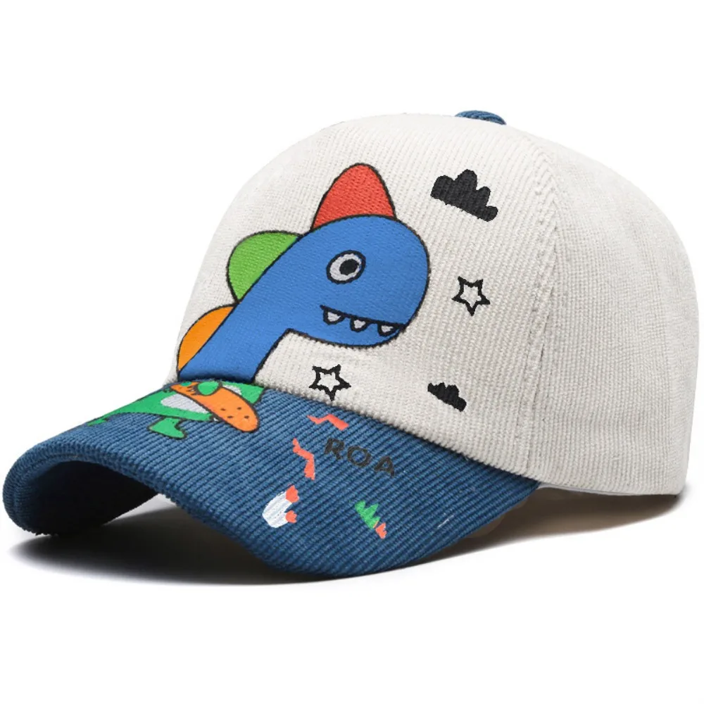 

Cartoon Little Dinosaurs Baseball Cap Four Seasons Color-Blocked Sun Hat Visors Cap Outdoors