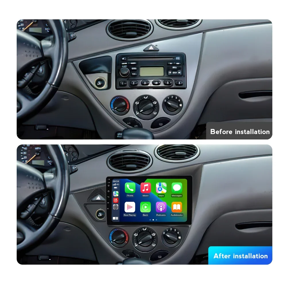 For Ford Fiesta 1995-2001 Focus 1998-2004 Car Radio 4G WIFI Multimedia Video Player Navigation GPS Carplay Android DSP Head Unit