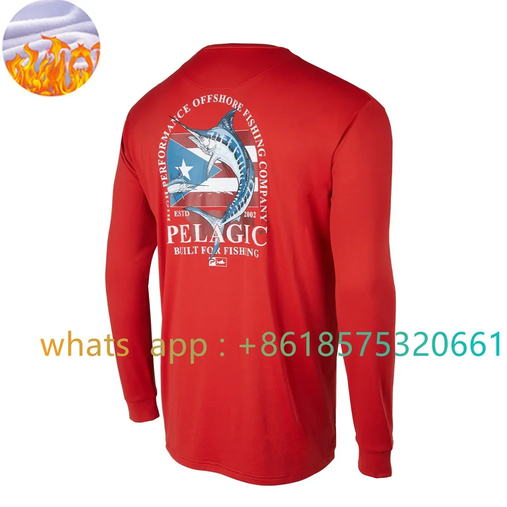 

Pelagic Fish Shirts winter Performance Tops Wear T-shirt Fishing Long Sleeve Dress Fleece Anti -cold Cold Jersey Wear Fishing