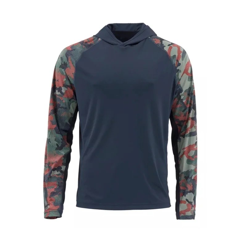 Imagem -04 - Manga Comprida Masculina com Capuz Camisa de Pesca Proteção uv ao ar Livre Verão Camuflagem Umidade Wicking Jersey Vestuário Pesca