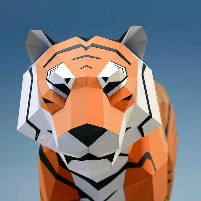 136cm Big Tiger Paper Model Home Decor Corridor Ornament Porch Decoration Papercraft 3D DIY Hand Made Creative Puzzles Toys