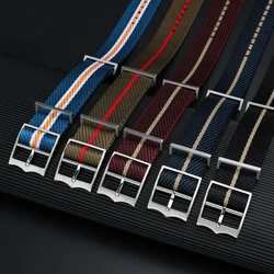 20mm 22mm Premium-Grade Military Striped Nylon Watchbands For Tudor Watch Strap  Movable Ring Military Bracelet men