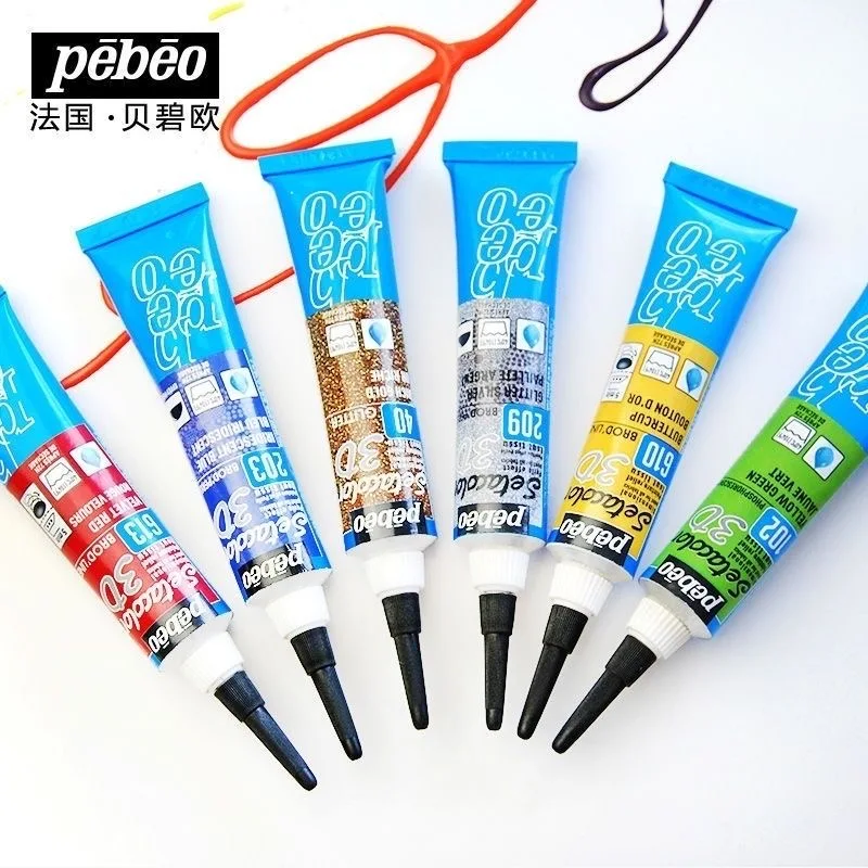 PEBEO 3D Acrylic Paint Waterproof Acrylic Paint 20ML Tube for Wood/Canvas/Fabric Paint Stationery School Art Office Supplies