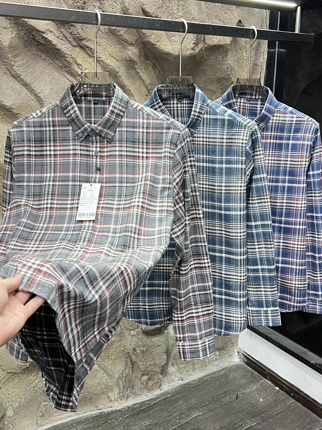 Masculino respirável longo sve algodão irt waed flanela xadrez vintage outono casual sle suporte ajuste botão up irt