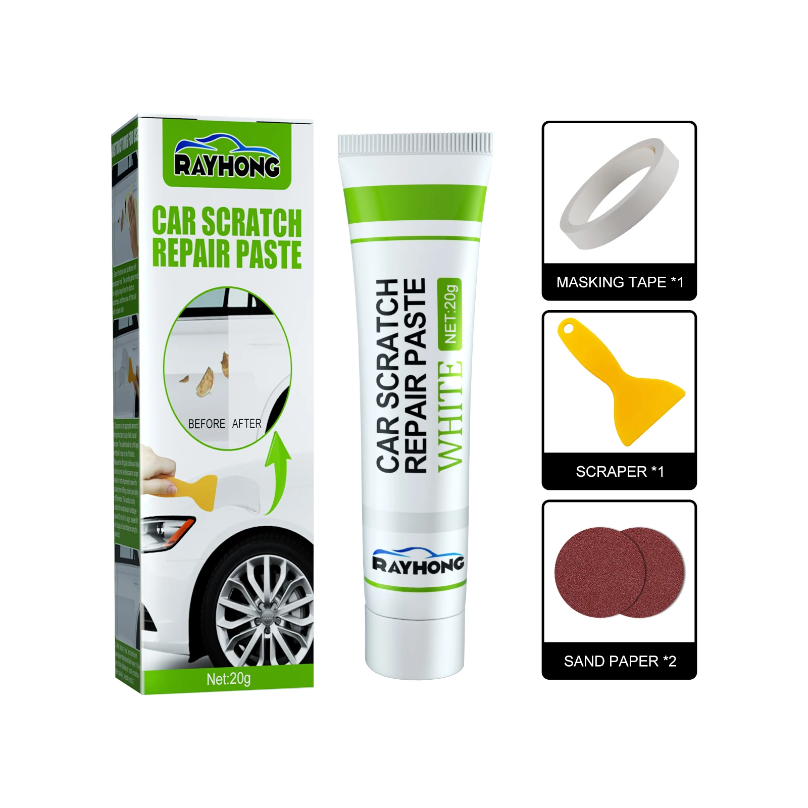 Car Quick Drying Small Soil Repair Set Cleaning Decontamination Polishing Car Scratches Fill Defects Repair Agent