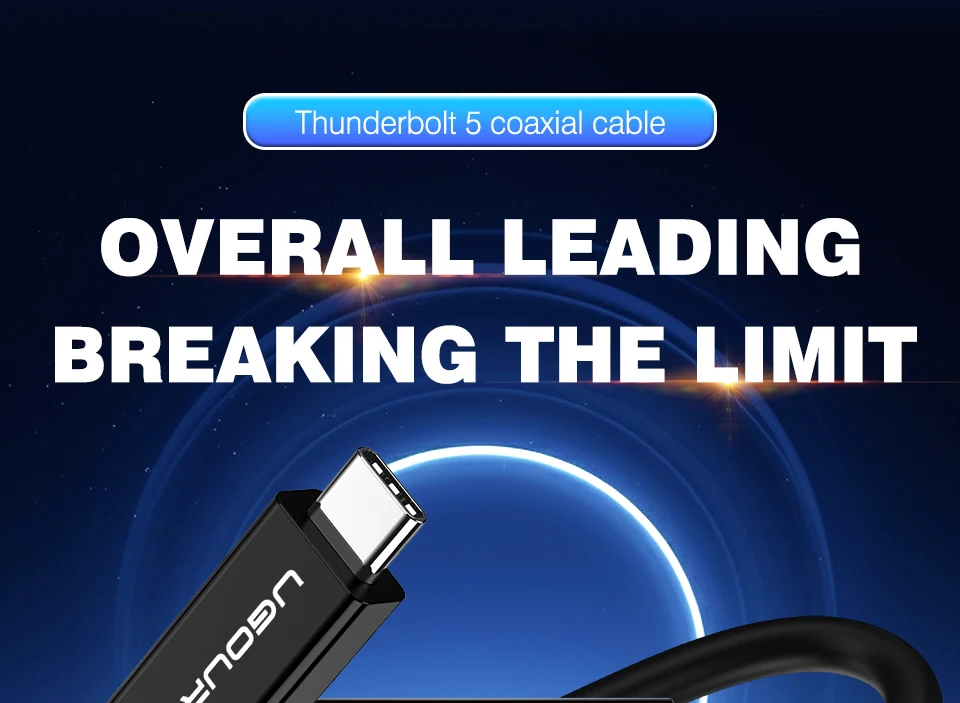 Thunderbolt 5 Kabel Weiches TPE 80Gbps Typ-C USB4 V2 Koaxialkabel USB-C zu C 240W 16K 8K für EGPU Mac MINI SSD iPhone 16 MacBook – Detail 1