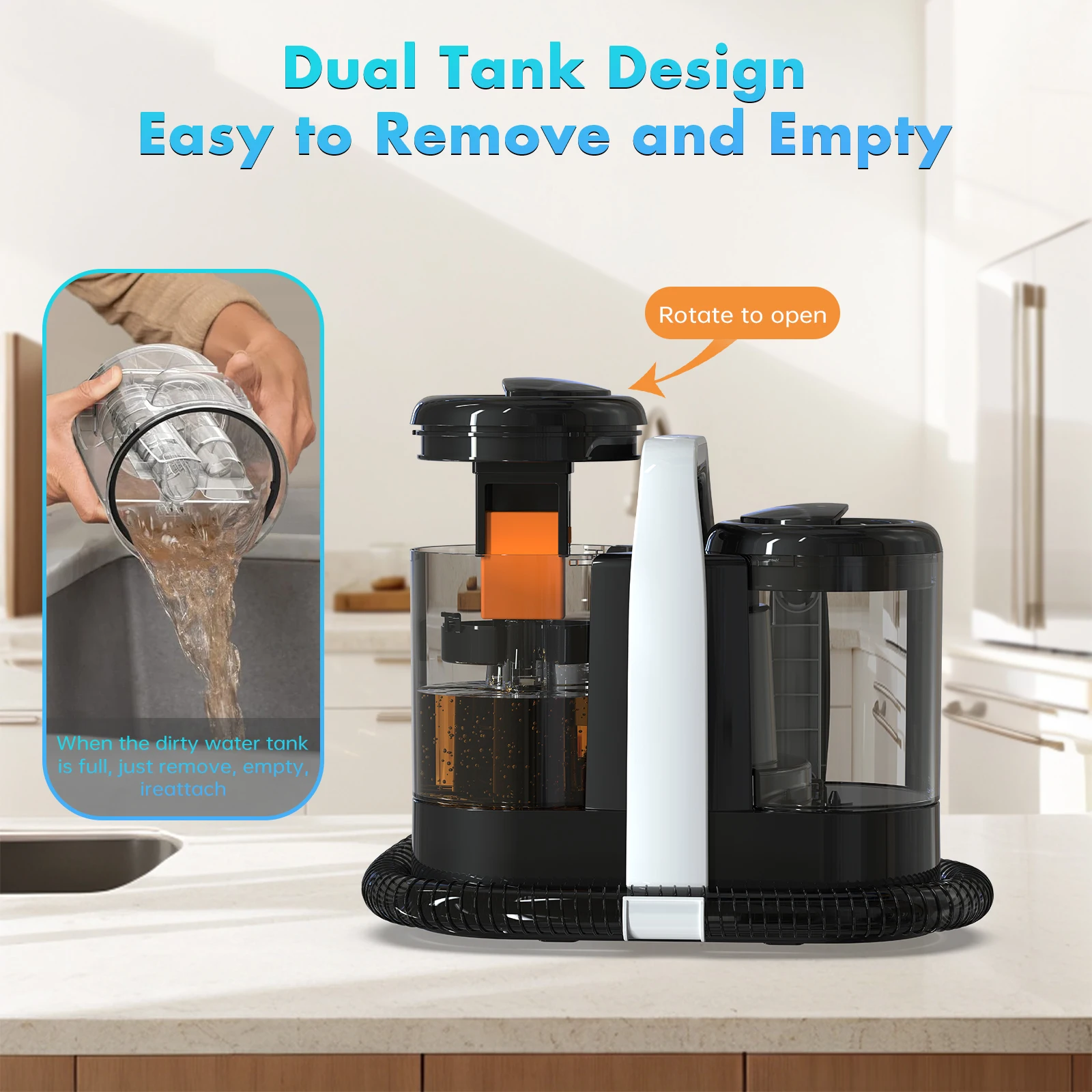 Mamnv Spot Cleaner 600/450W 15/11KPa Handheld Carpet Cleaner for Sofa Curtain Spray Suction Integrated Machine Clean Machine