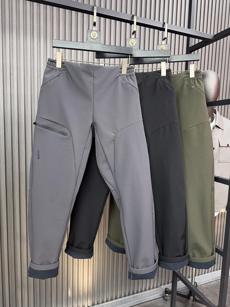 

Мужские повседневные брюки Fce на подкладке Thiened Soft ell, осень-зима, прямые брюки с широкими штанинами, модный городской цвет