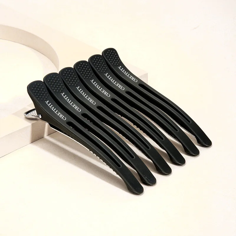 

6/12Pcs New Professional Hair Clips Black Alligator Hairpins, Single Prong Styling Clips for Hairdressing, Cutting Home Use