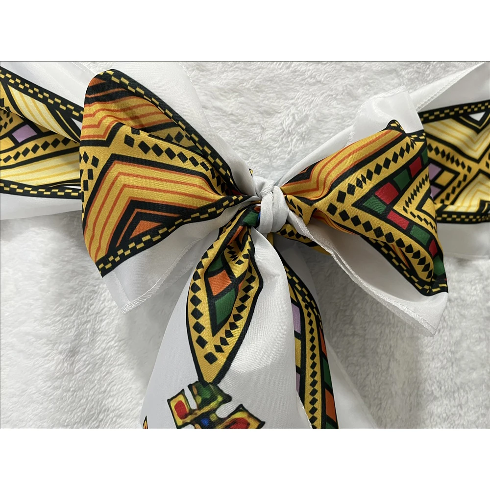 Chair Bow Sashes Wedding Luxury Saba Telet Ethiopian Eritrean Chair Knots Ribbon Butterfly Ties Party Event Hotel Banquet Decor