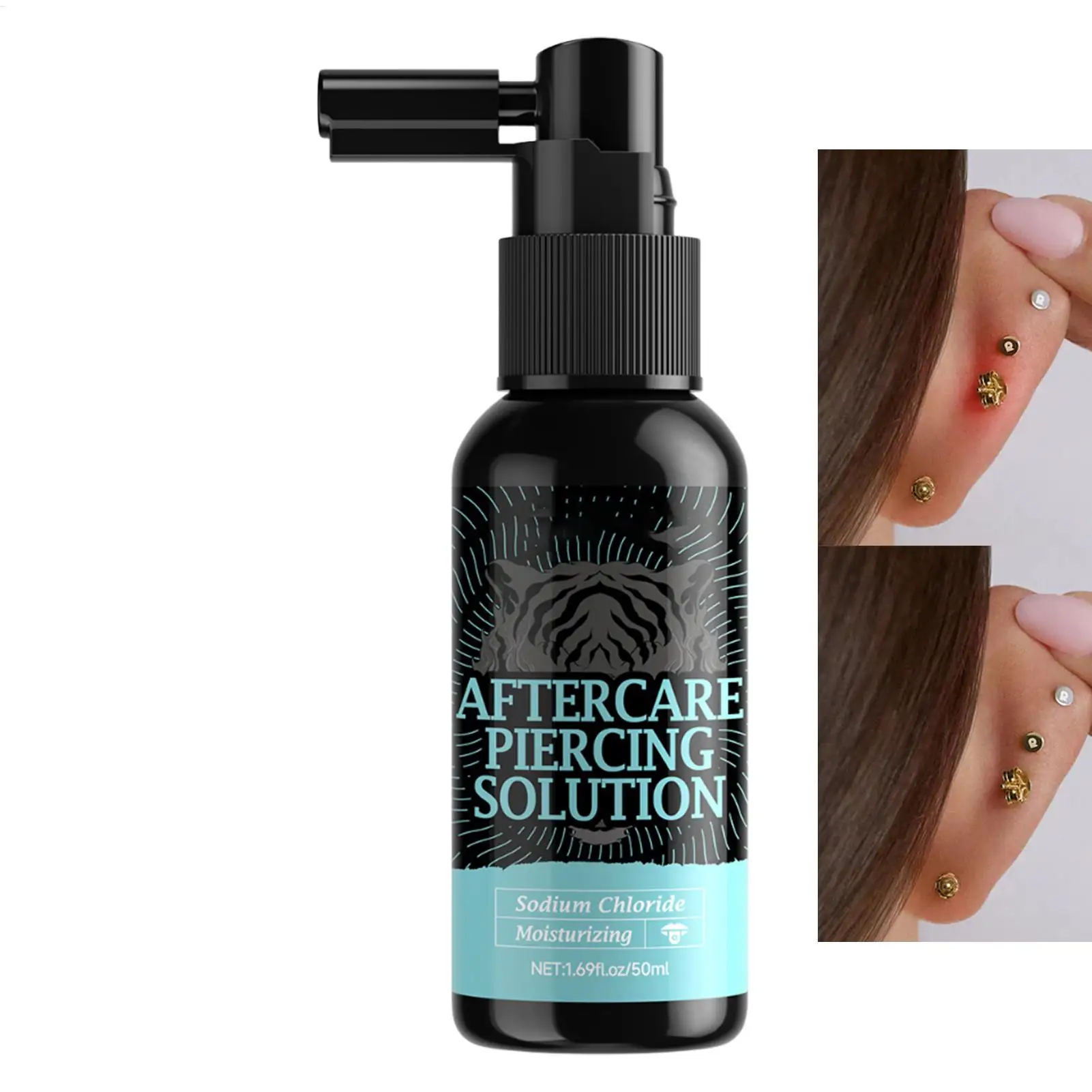 

1pc After Care Piercing Solution 50ml Gentle Safe Mist Piercing Spray Aftercare For Adults Men Women Friends Daily Home Indoor
