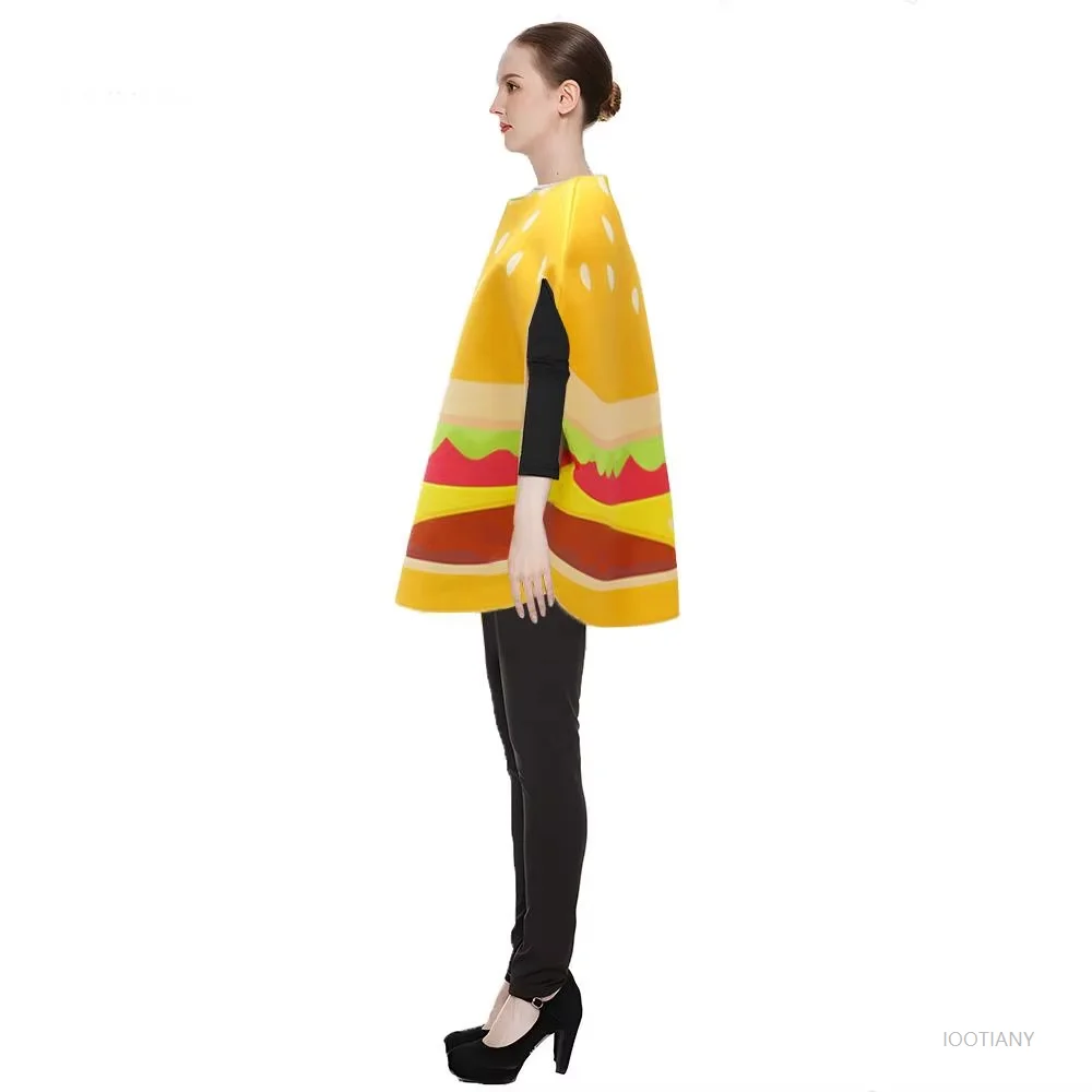 Fancy Hamburger Costume Couple Food Party Cosplay Clothes Adult Carnival Stage Show Outfits Purim Suit