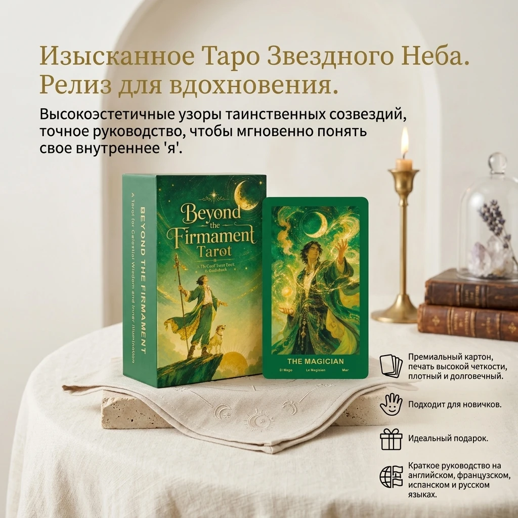 78 Spanish Sky Theme Tarot Cards, Divination Tool, Multilingual Guide Included, Self-Reflection Meditation, Collectible Gift