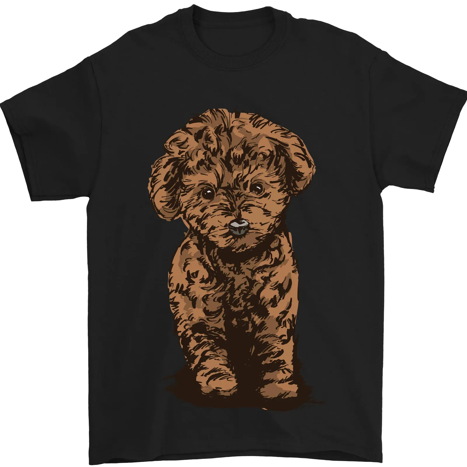 Camiseta para hombre con diseño de cachorro Labradoodle, 100% algodón