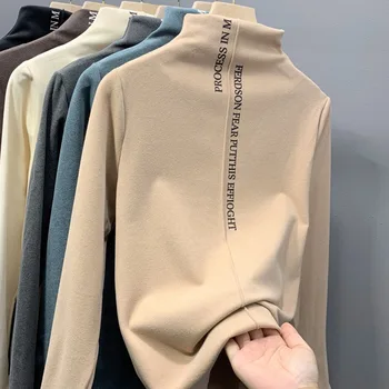 خريف/شتاء للمرأة نصف ياقة عالية دافئ قاع قميص لون سادة دارلون دافئ كم طويل ملابس اخلية حرارية غير رسمية