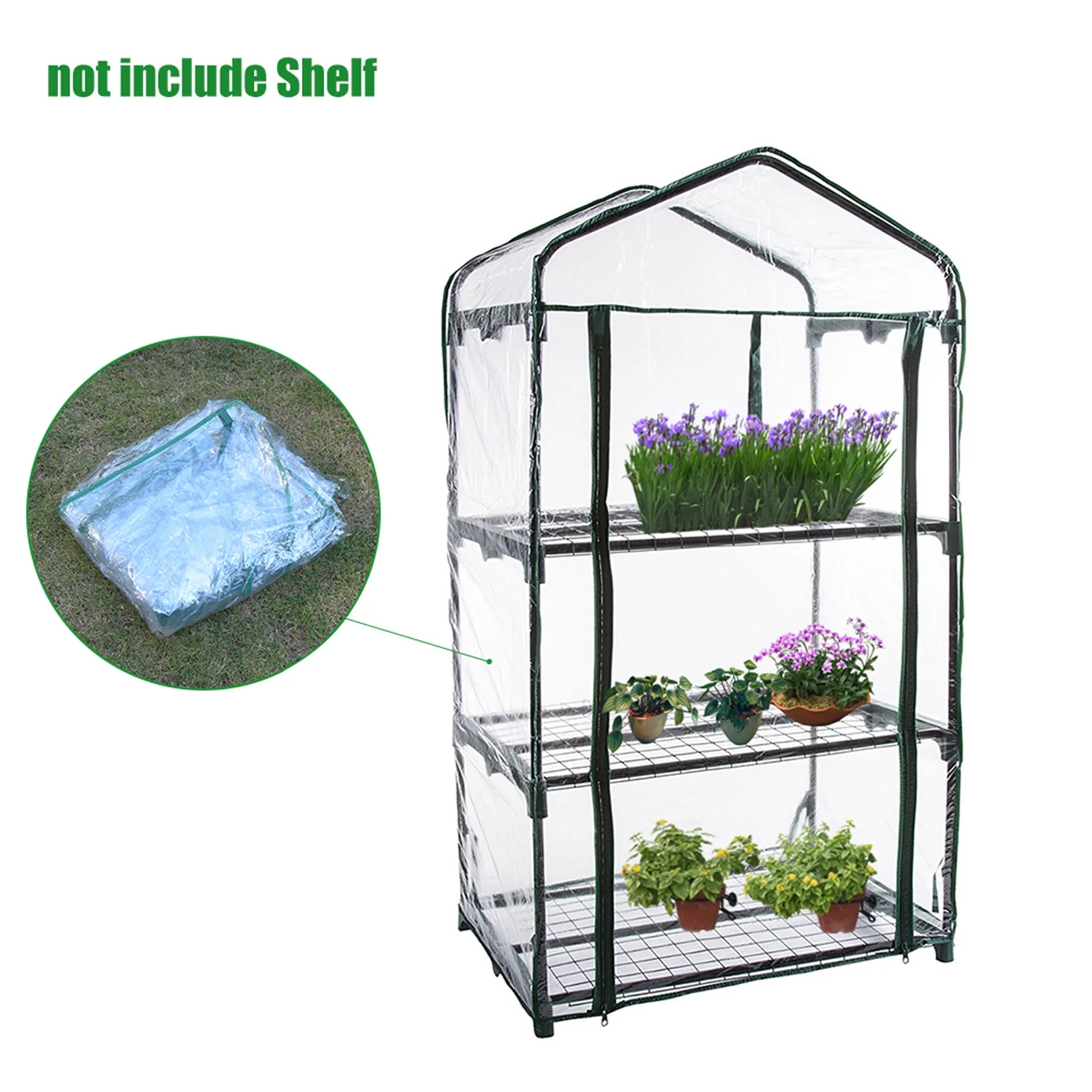 Garden Greenhouse Cover Durable Plant Cover 2/3/4/5 Tier PVC Warm Plant Grow Protect Green House PVC Cover Without Iron Rack