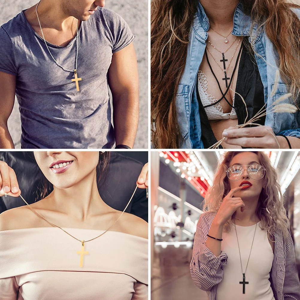 

3Pcs Cross Charm Pendants Stainless Steel Semi-Finished DIY Jewelry Making Accessories Necklace Charms Stainless Steel Charm