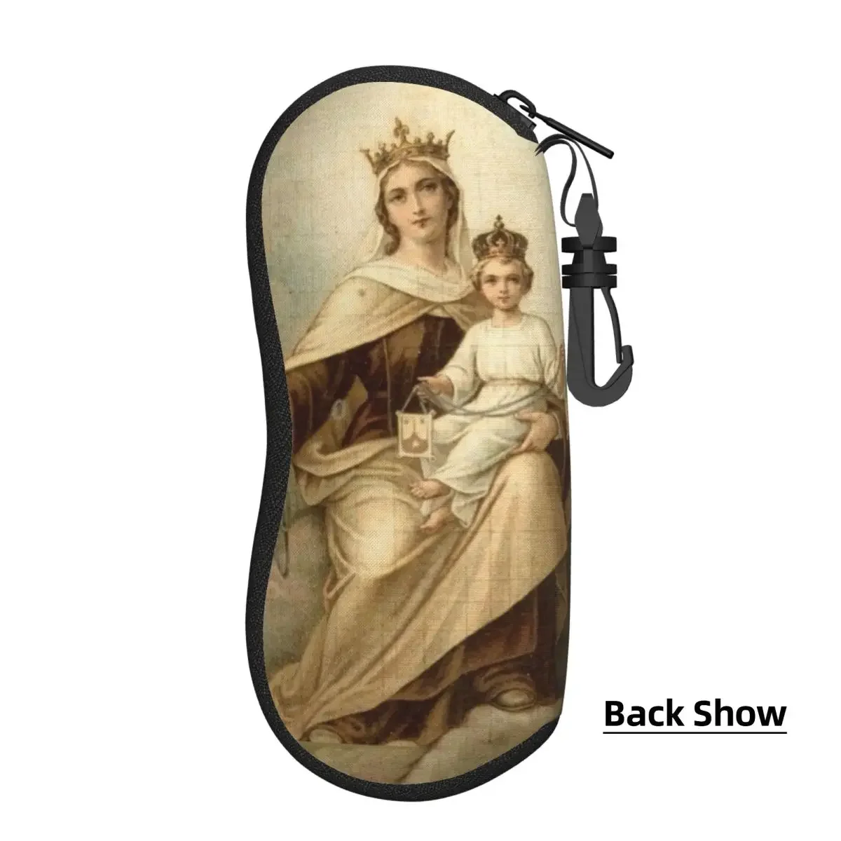 Custom Our Lady Of Mount Carmel Shell Eyeglasses Protector Cases Cute Sunglass Case Catholic Virgin Mary Glasses Pouch