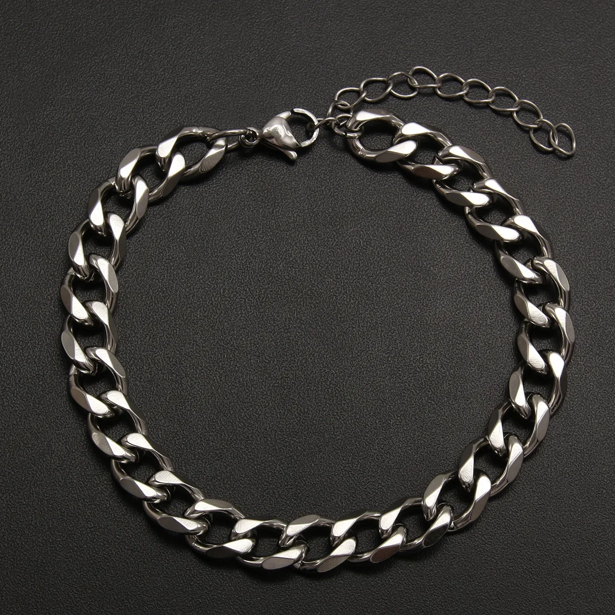 3-7mm Chunky Miami Curb Chain Bracelet for Men, Stainless Steel Cuban Link Chain Wristband Classic Punk Heavy Male Jewelry