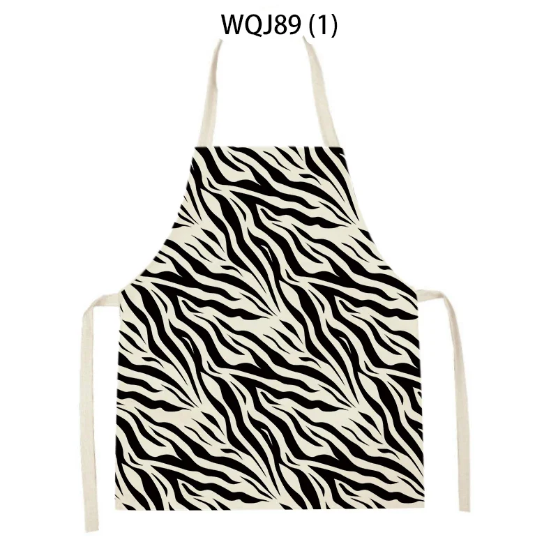 Custom Apron Leopard Print Sleeveless Apron Home Cooking Baking Kitchen Linen Apron Nail Salon Coffee Shop Cleaning Accessories