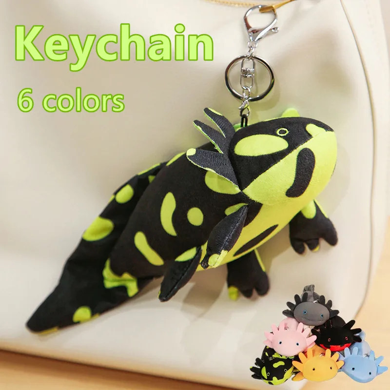 23cm brelok śliczny aksolotl wypchane pluszowe zabawka prawdziwa symulacja Ambystoma Mexicanum dinozaur Pendent