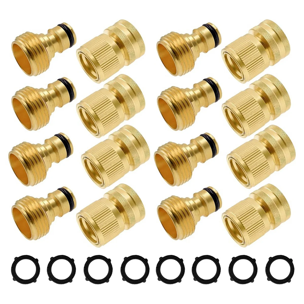 

Garden Hose Quick Connector, Solid Brass 3/4 Inch GHT Thread Garden Quick Connect Kit