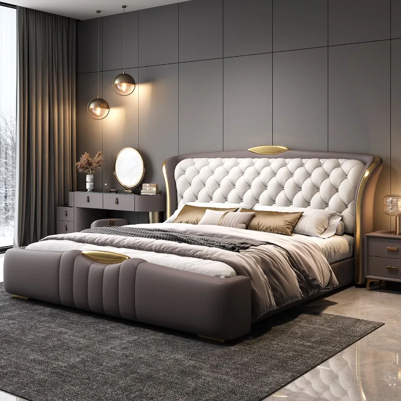 

Wedding Italian Type Bed Modern Simple Family Corium Bed Master Bedroom Relax Chambre A Coucher Ensemble Complete Furnitures