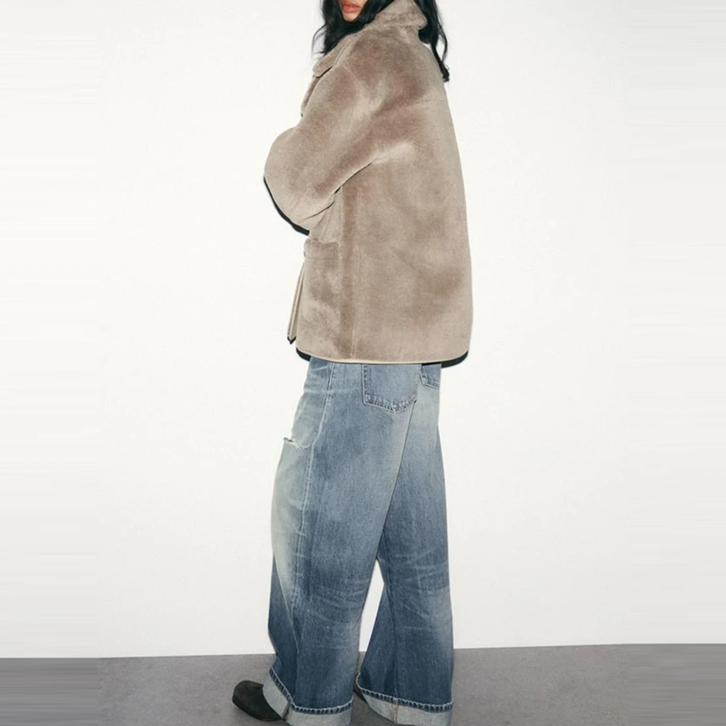 Z Abrigo personal Faionable de doble cara para mujer 2025 Nuevo abrigo de invierno Sle Stand Fit Abrigo largo de invierno Sve