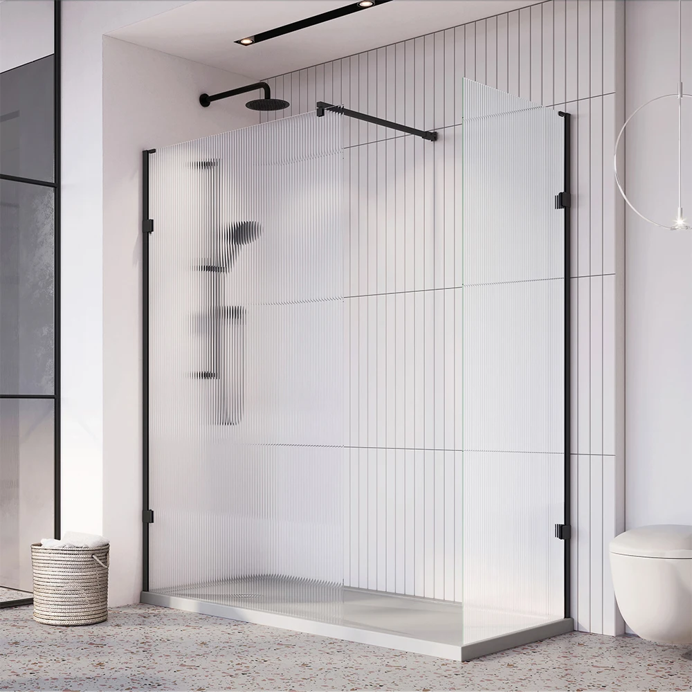 لوحة زجاجية مخددة بدون إطار للحمام من DUTRIEUX للمشي في شاشة الاستحمام #4