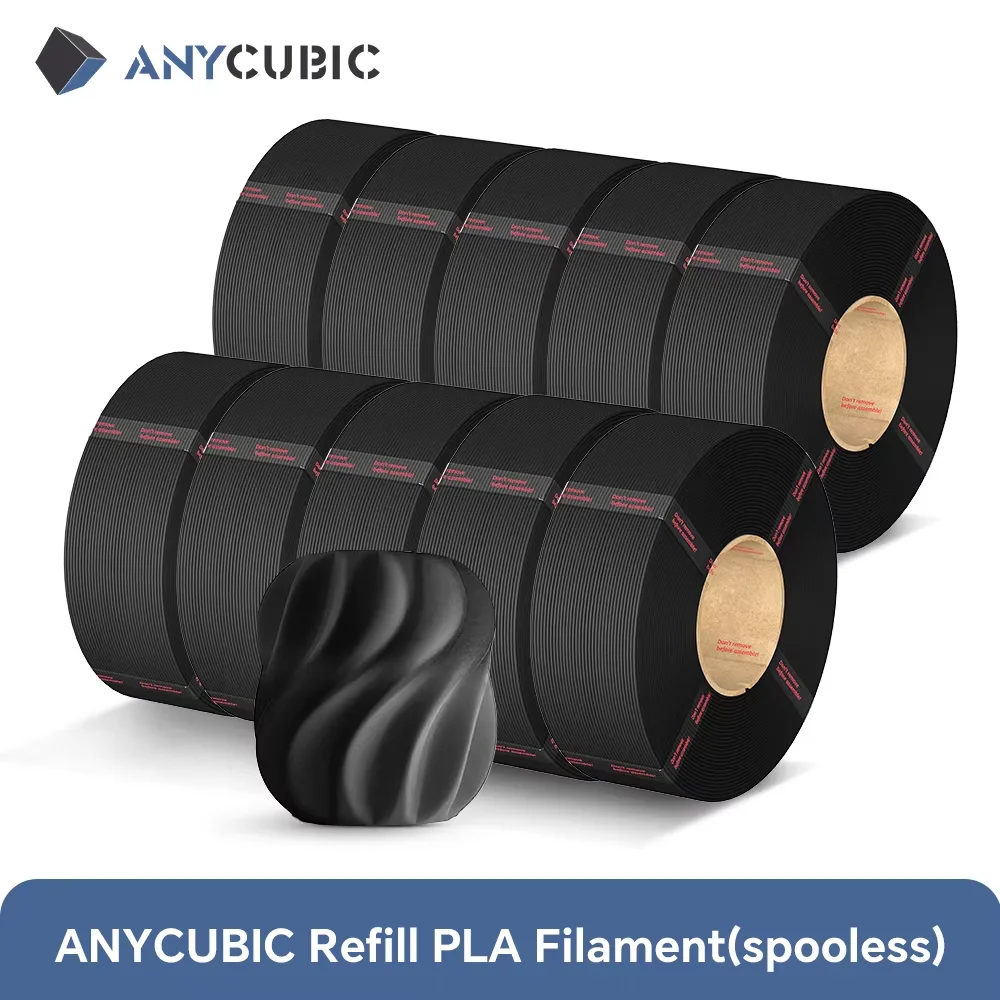 ANYCUBIC 10kg Refill PLA Filament 1.75mm 3D Printer Filament Spooless Durable Bubble Free 3D Printing Material Plastic for Toy
