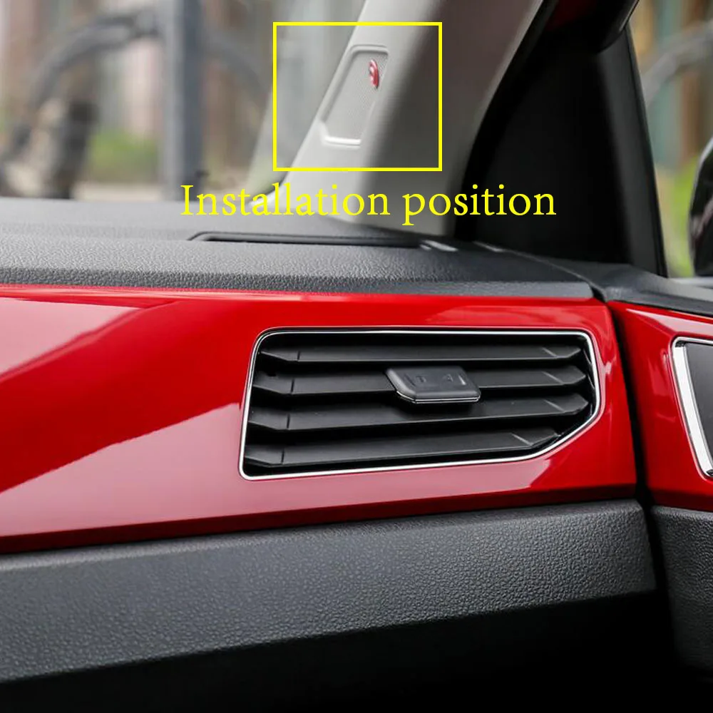 For Volkswagen VW Polo Hatchback 2019 2020 2021 2022 Car Front A Column Frame Triangle Audio Speak Sound Ring Circle Trim