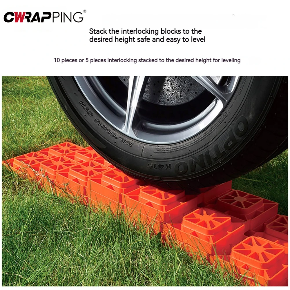 Heavy Duty RV Leveling Block RV Superimposed Board Flattener Block Trailer Trailer Escape Plate Trailer Wheel Stopper Anti-slip