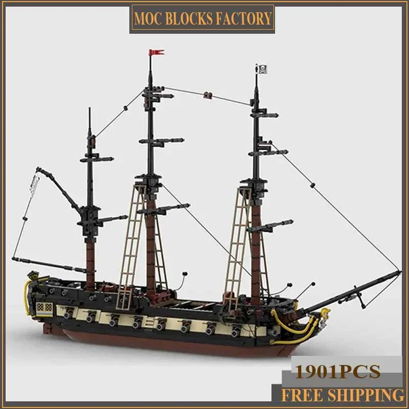 Medieval Ship Model Moc Building Bricks Maiden Privateer Frigate Technology Modular Blocks Gift Christmas Toys DIY Sets Assembly